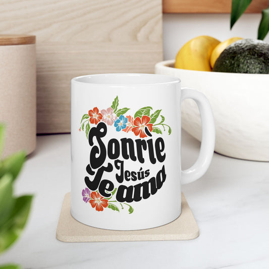 Taza (11oz, 15oz) - Sonríe, Jesús te ama