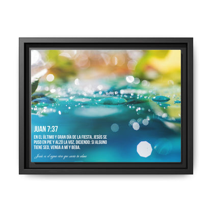 Matte Canvas-Framed - Jesús el agua viva